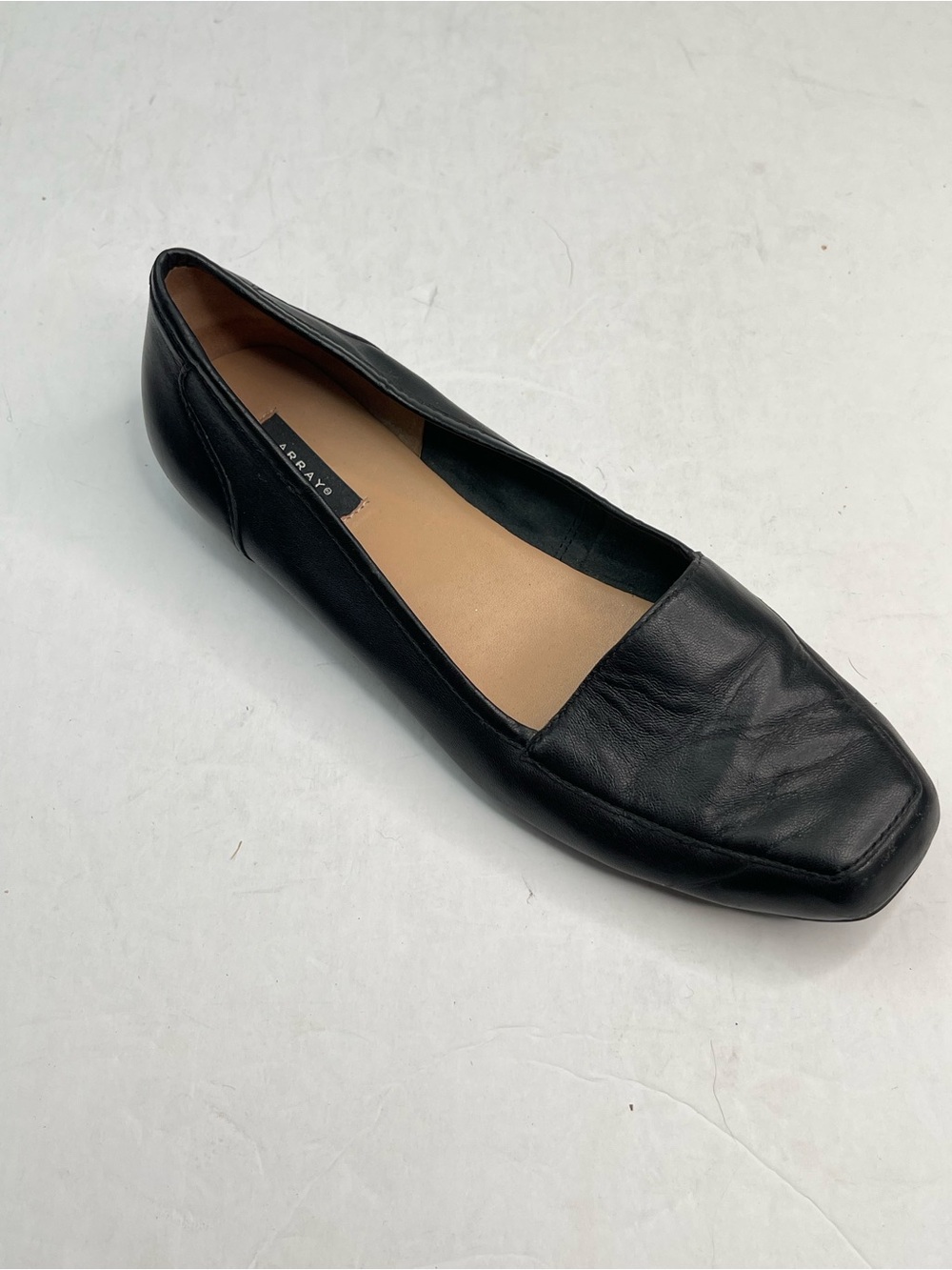 ARRAY Womens Freedom Leather Square Toe Slip On Loafers Black Size 8 Classic